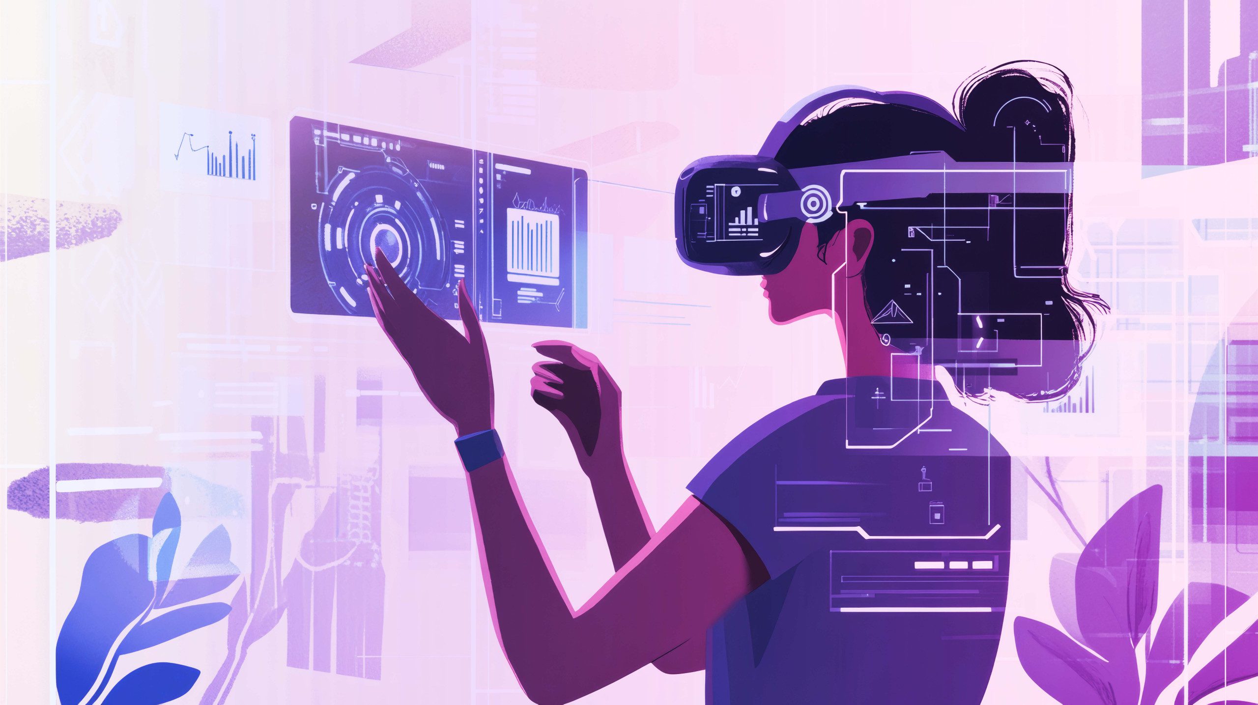 social prediction blog image of woman with AR headset